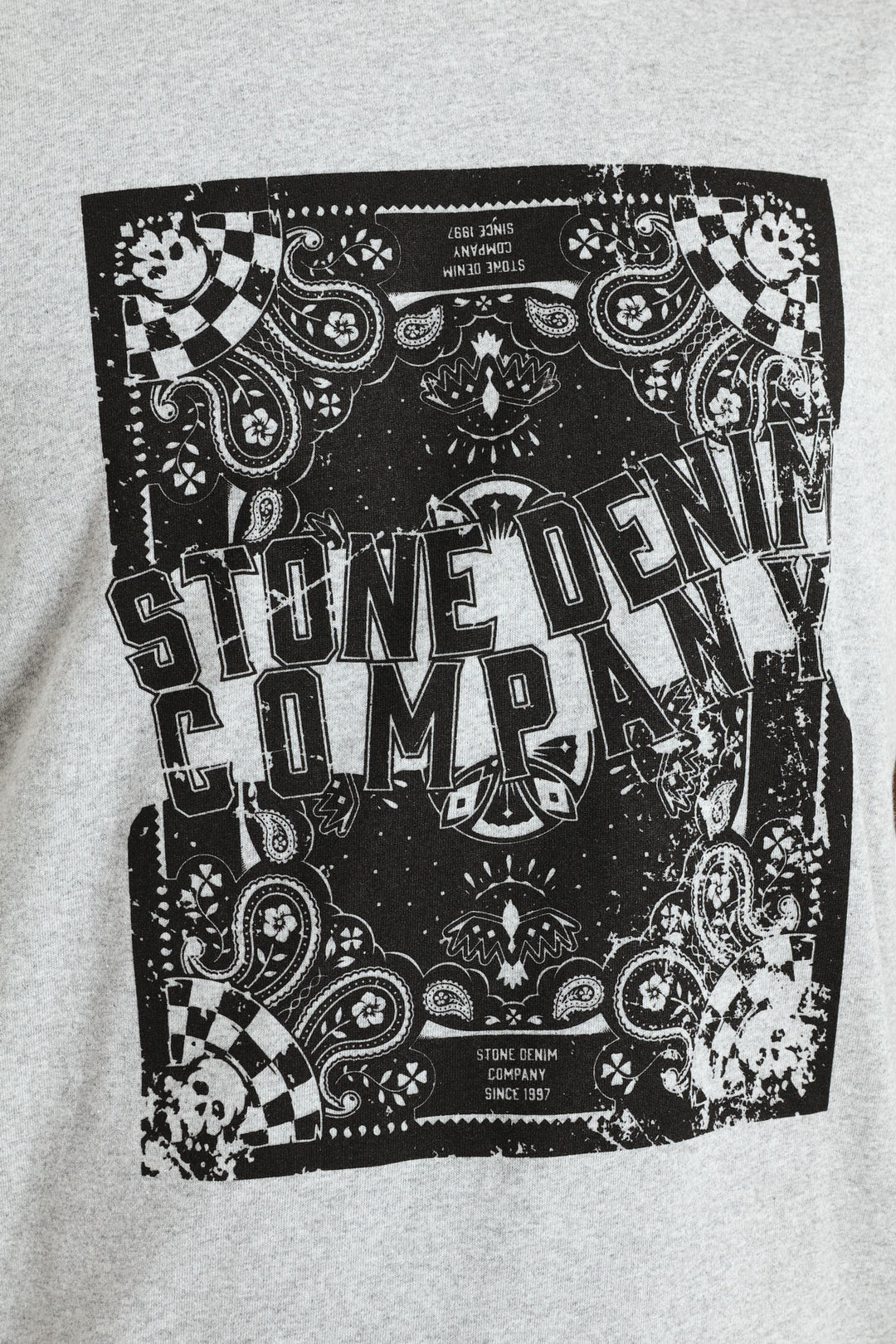 Antique Paisley Tee - Grey Melange
