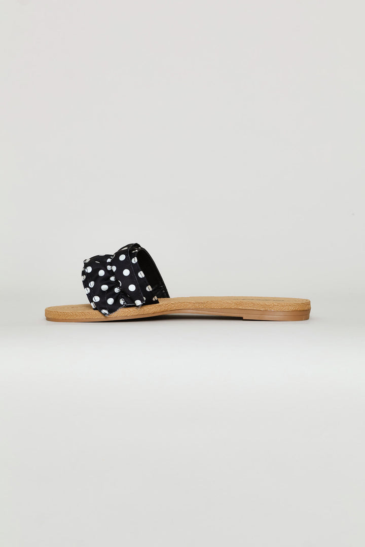 Frill Polka Dot Mule Sandal - Multi
