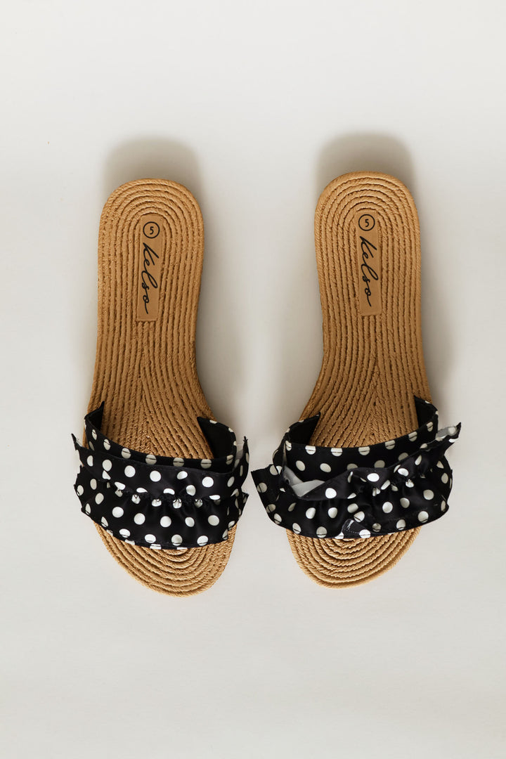 Frill Polka Dot Mule Sandal - Multi
