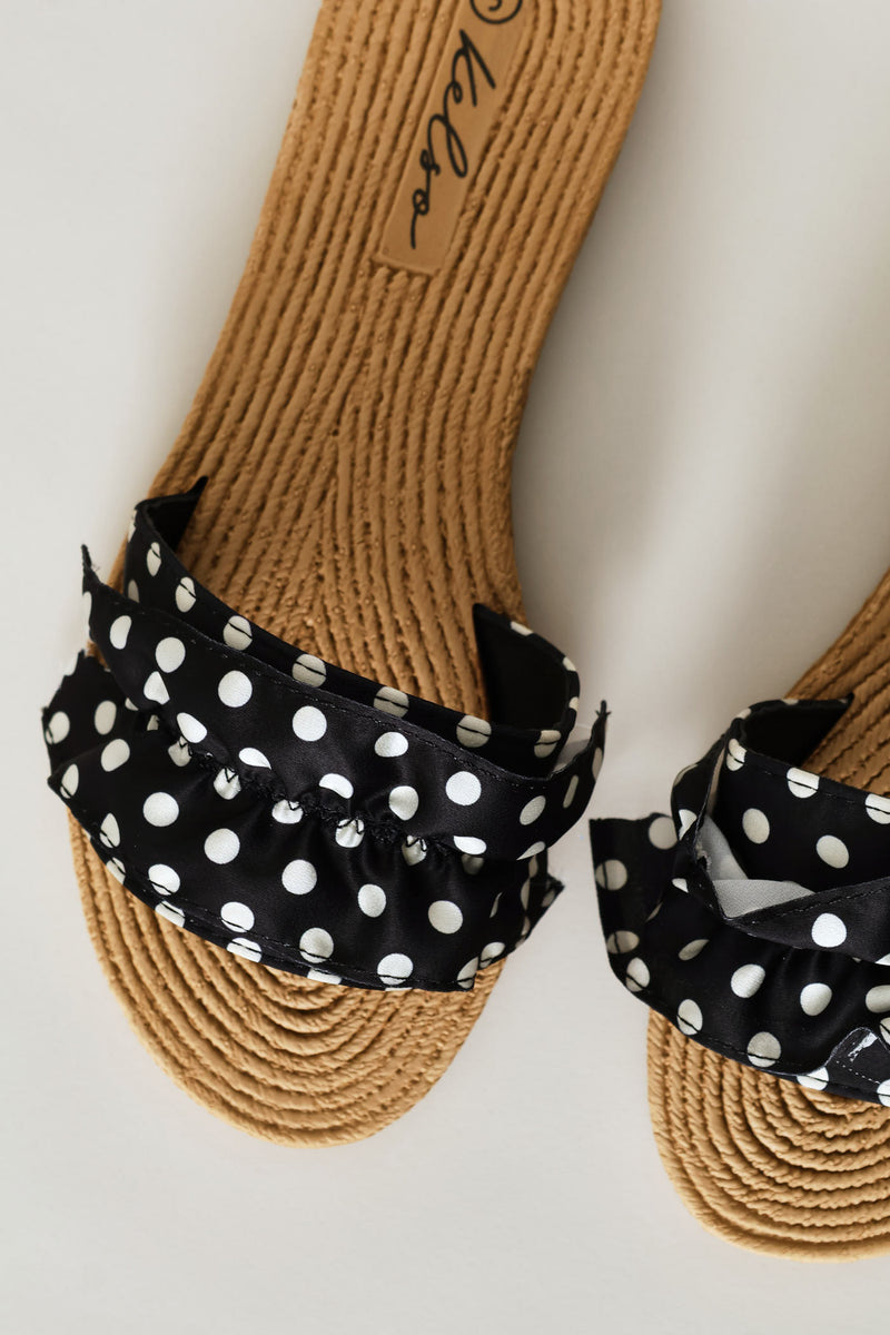 Frill Polka Dot Mule Sandal - Multi