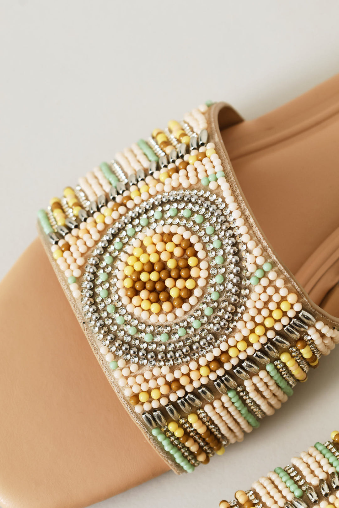 Multi Colour Beaded Mule Sandal - Multi