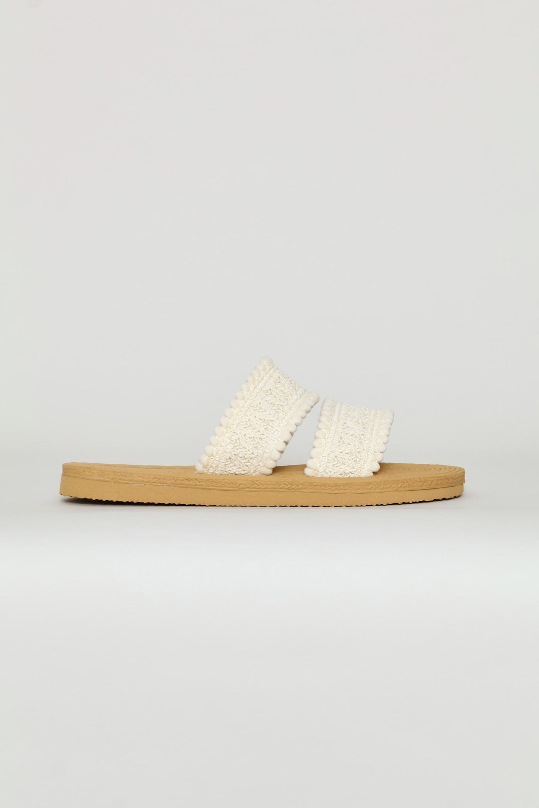 Multifabric Double Band Sandal - White