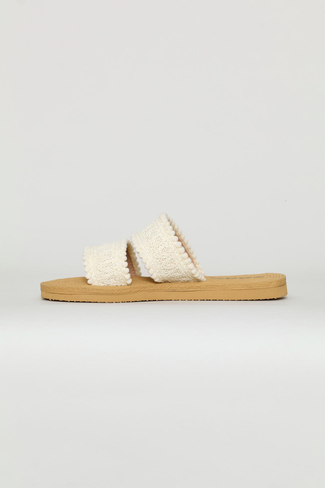 Multifabric Double Band Sandal - White