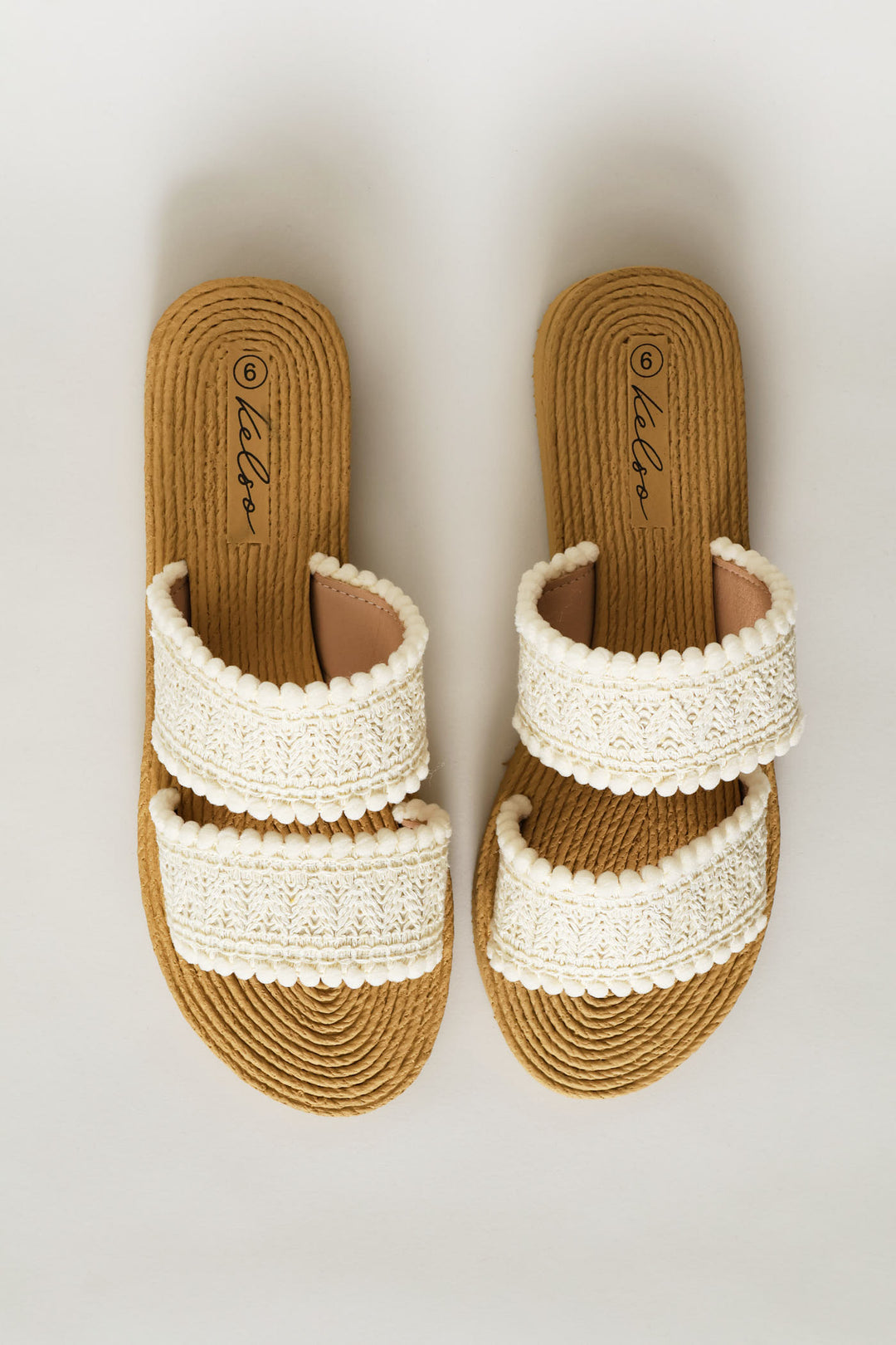 Multifabric Double Band Sandal - White