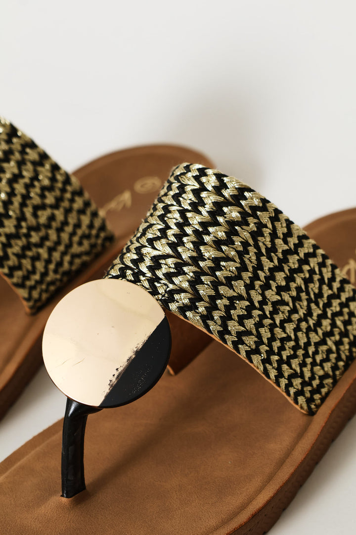 Aztec Detail Thong Sandal On Comfort Outsole - Multi