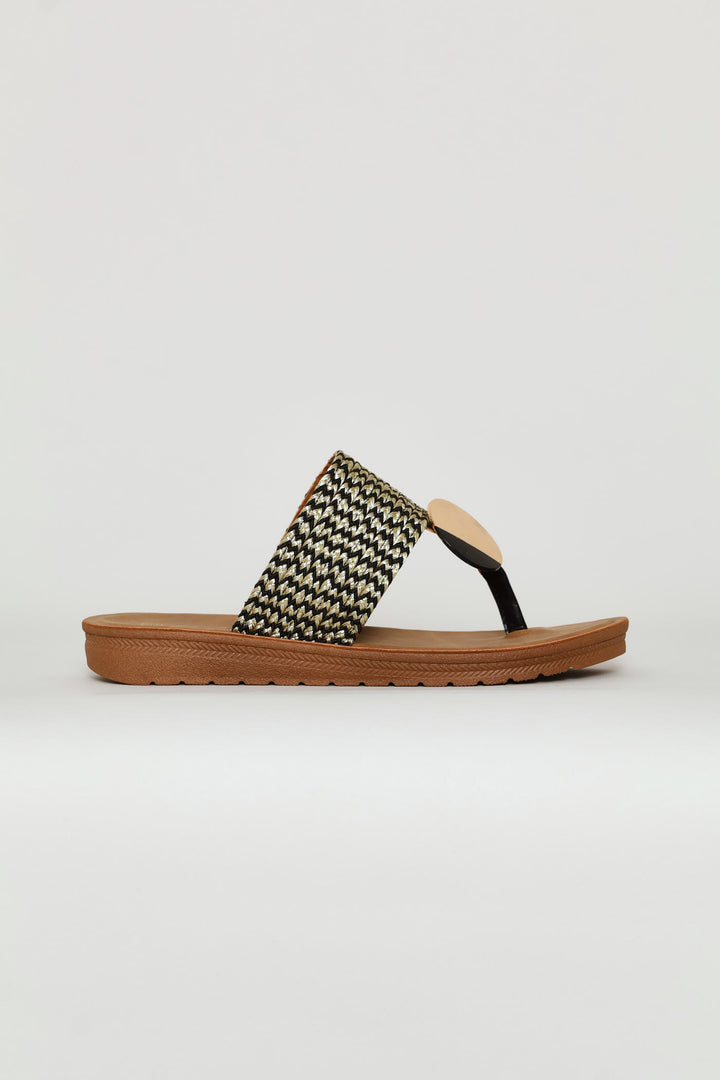 Aztec Detail Thong Sandal On Comfort Outsole - Multi