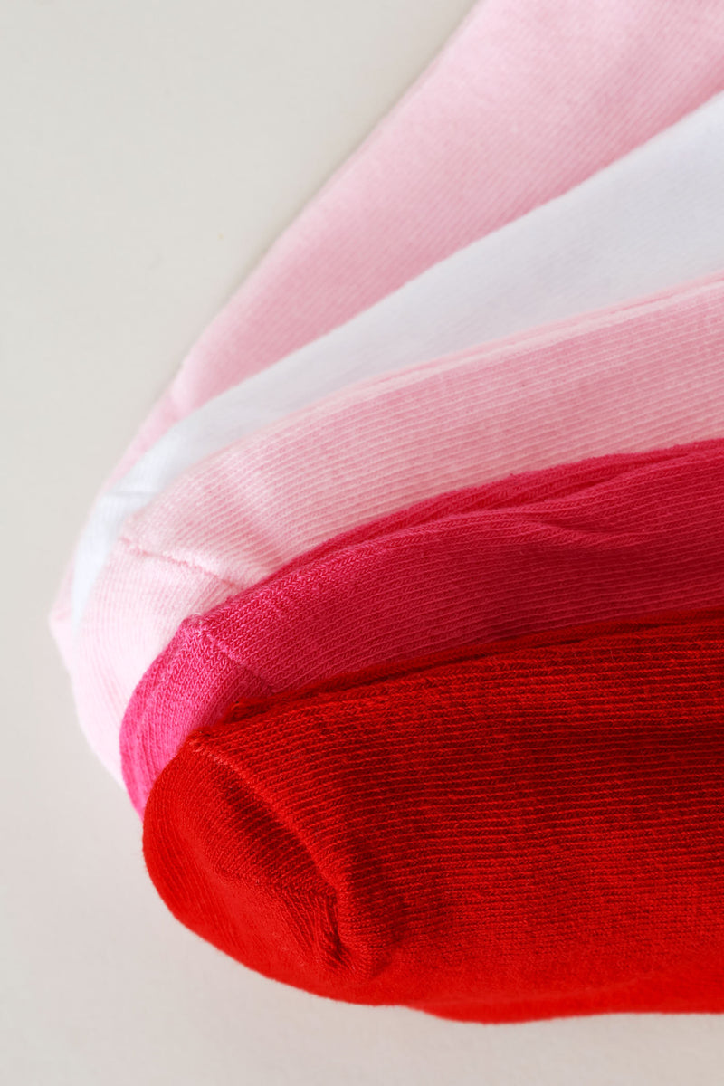5 Pack Mid Crew Socks - Pink
