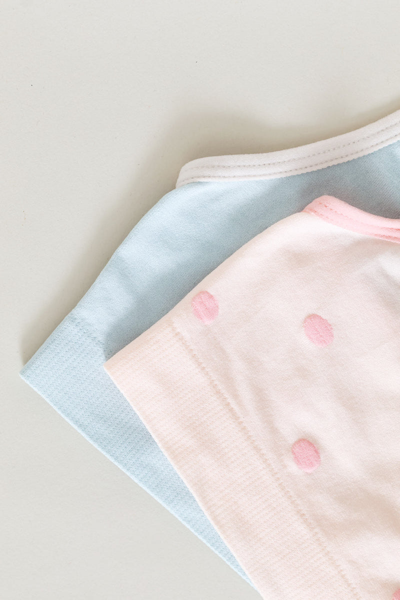 Girls Polka Dots Seamless Crop Bra - Blue