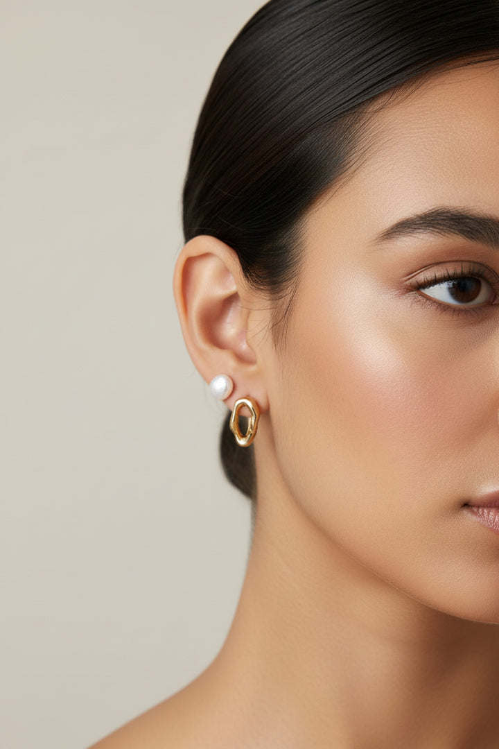 6 Pack Hoops & Stud Earrings - Gold