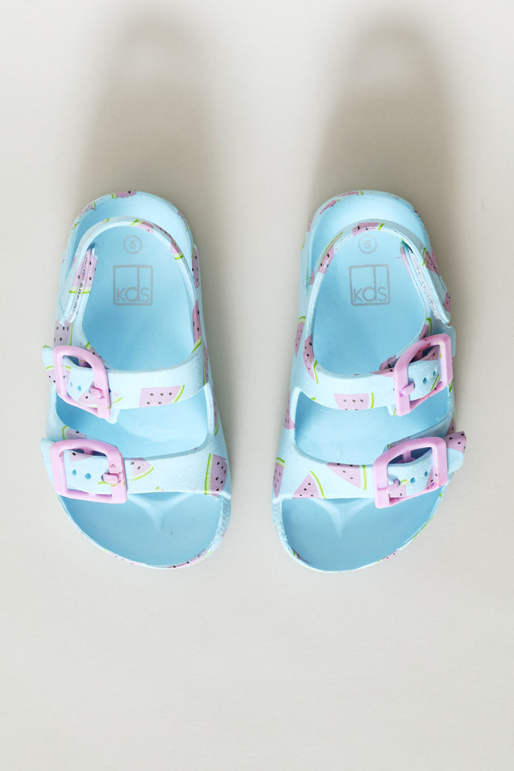 Pre-Girls Watermelon Moulded Health Sandal - Blue