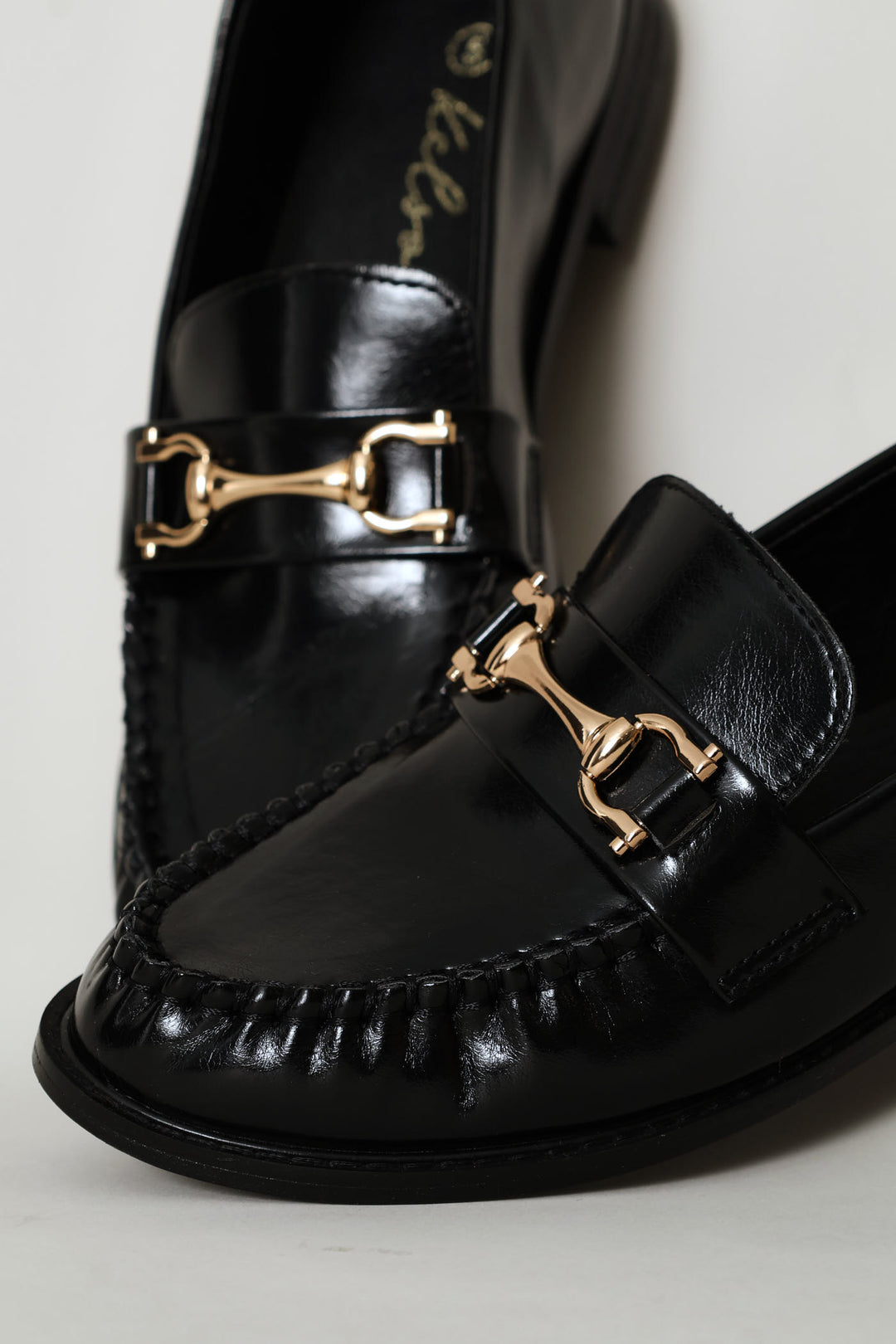 Horsebit Ruched Vamp Loafer - Black