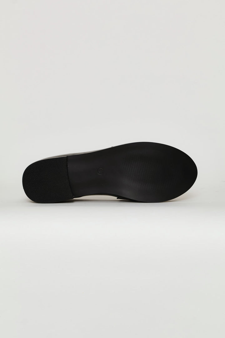 Horsebit Ruched Vamp Loafer - Black