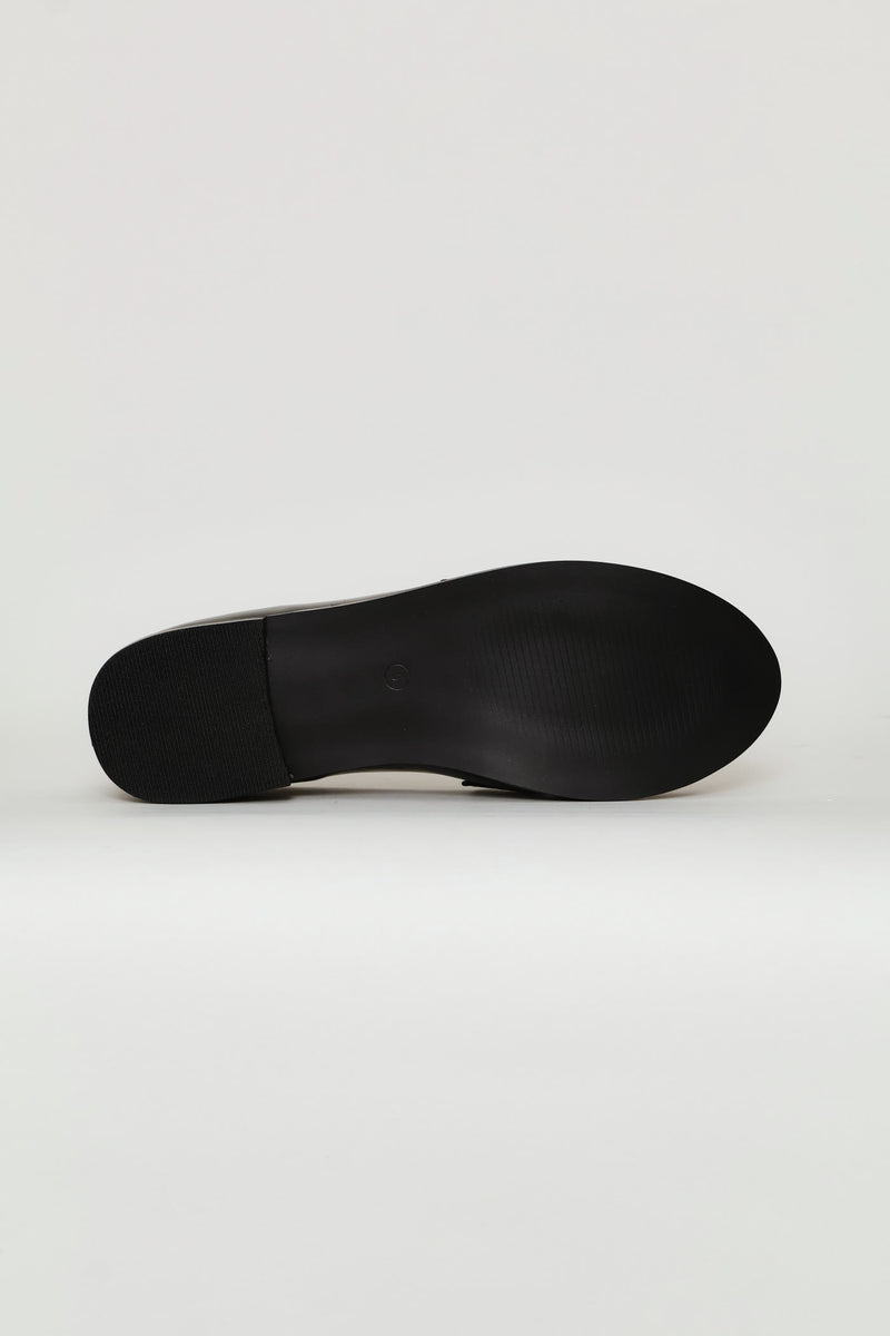 Horsebit Ruched Vamp Loafer - Black