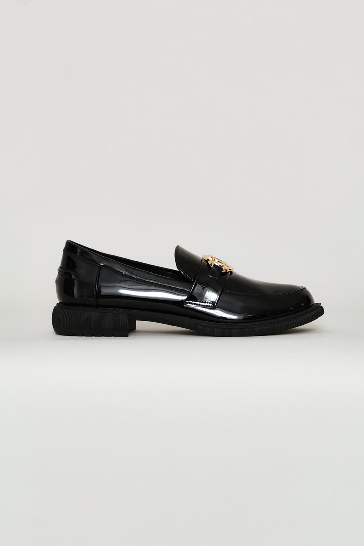 Circle Trim Chunky Loafer - Black