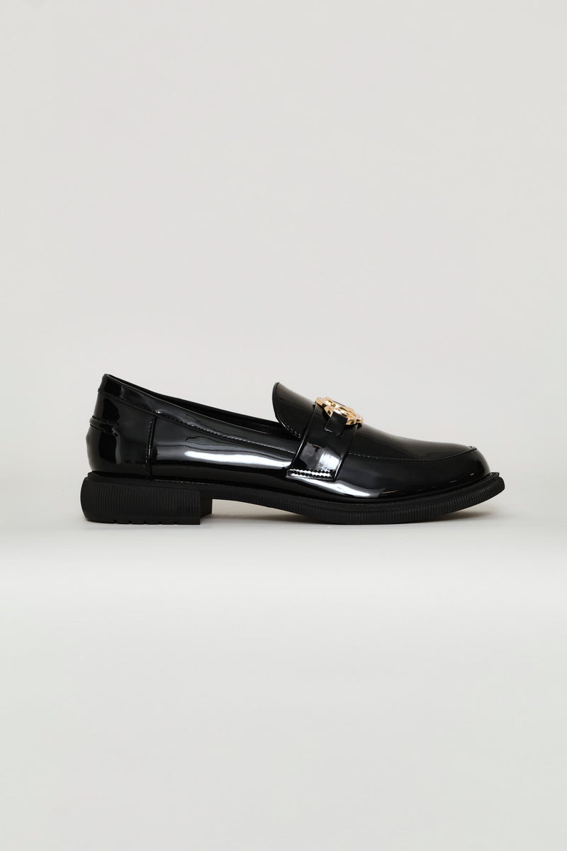 Circle Trim Chunky Loafer - Black