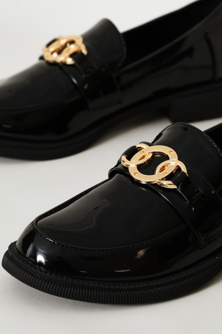 Circle Trim Chunky Loafer - Black