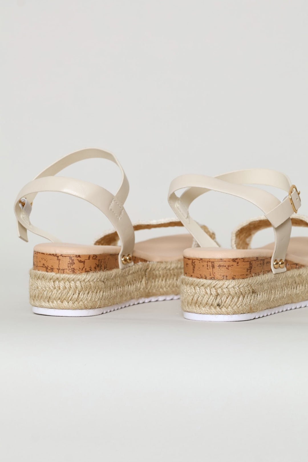 Girls Weave Espadrille Wedge - Stone