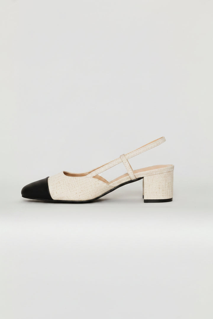2 Tone Square Toe Block Heel - Multi