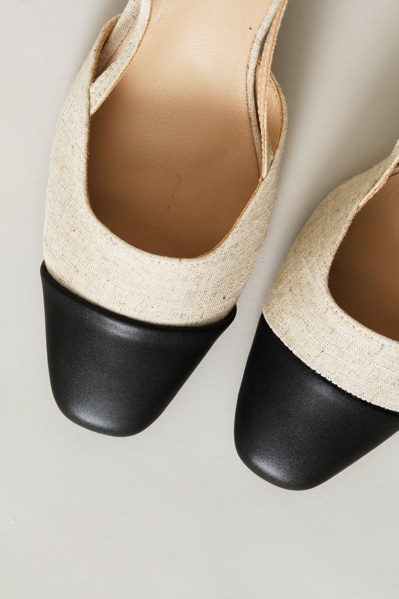 2 Tone Square Toe Block Heel - Multi
