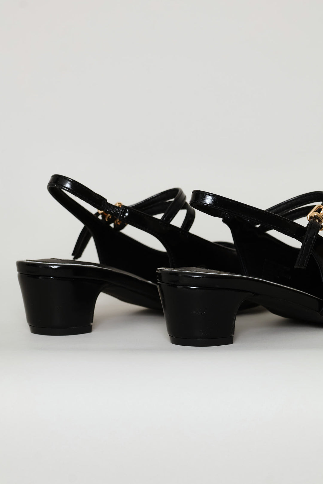 Cone Heel Double Strap Mary-Jane - Black