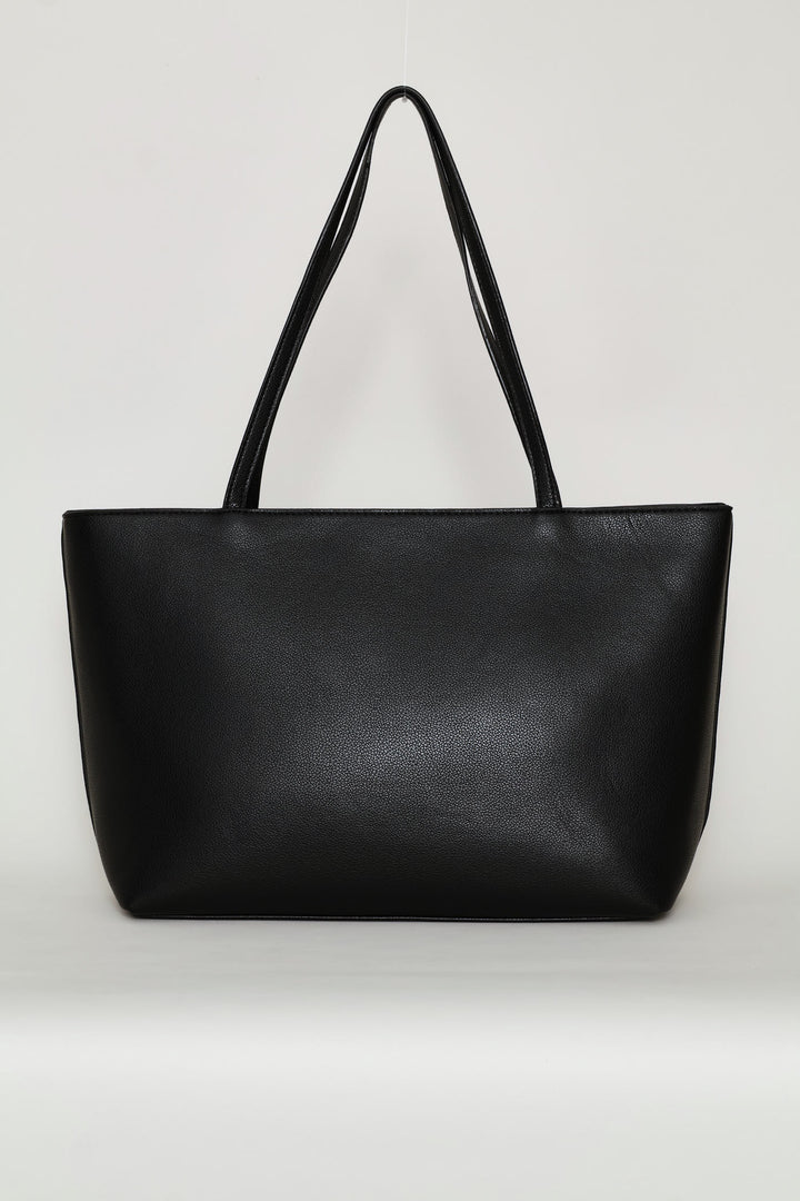Belt Detail Shopper - Black
