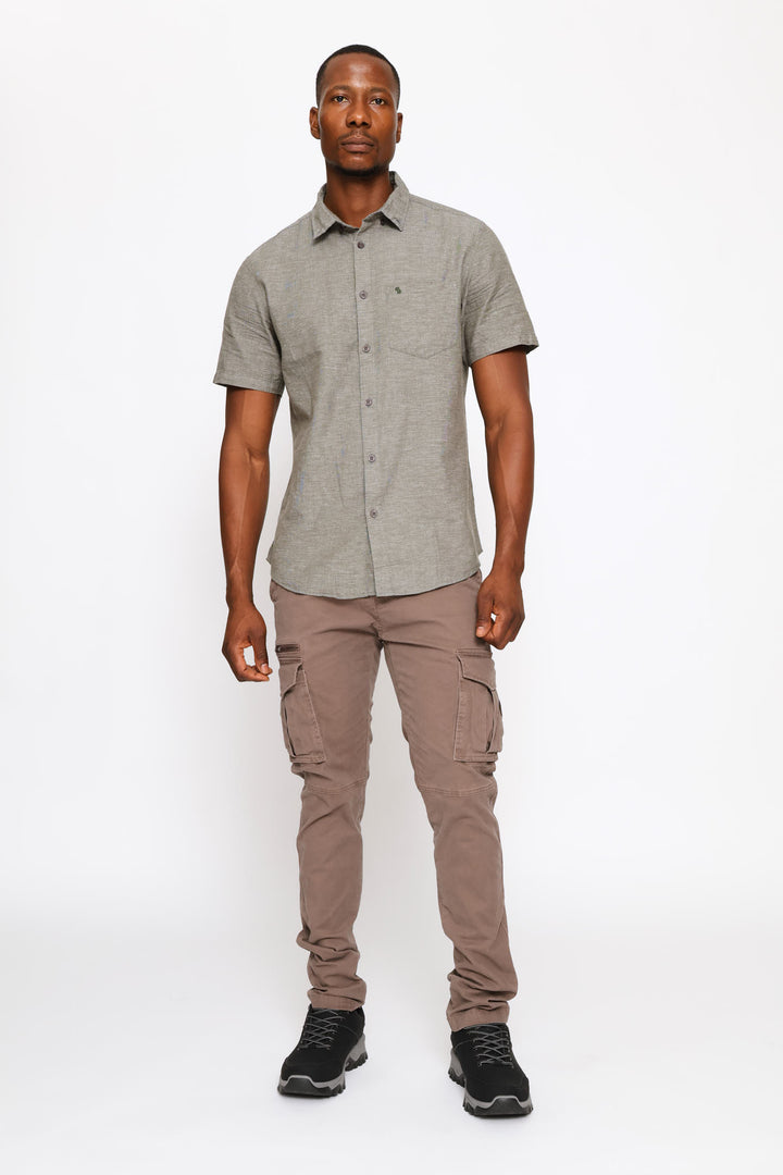 Short Sleeve Slub Shirt - Fatigue
