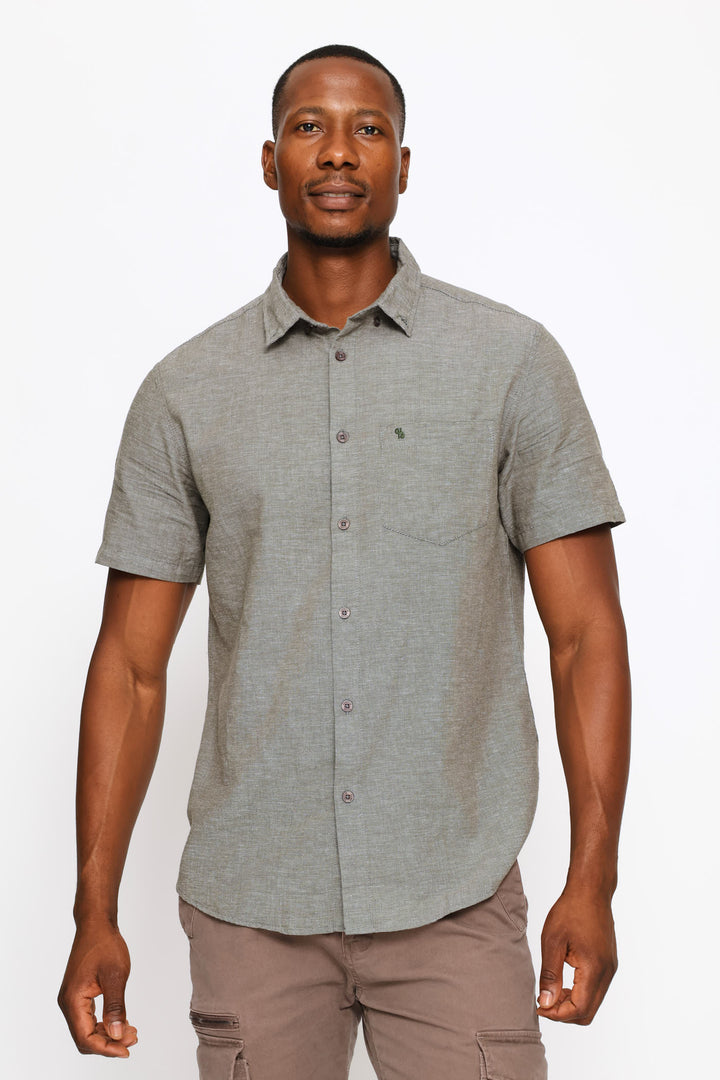 Short Sleeve Slub Shirt - Fatigue