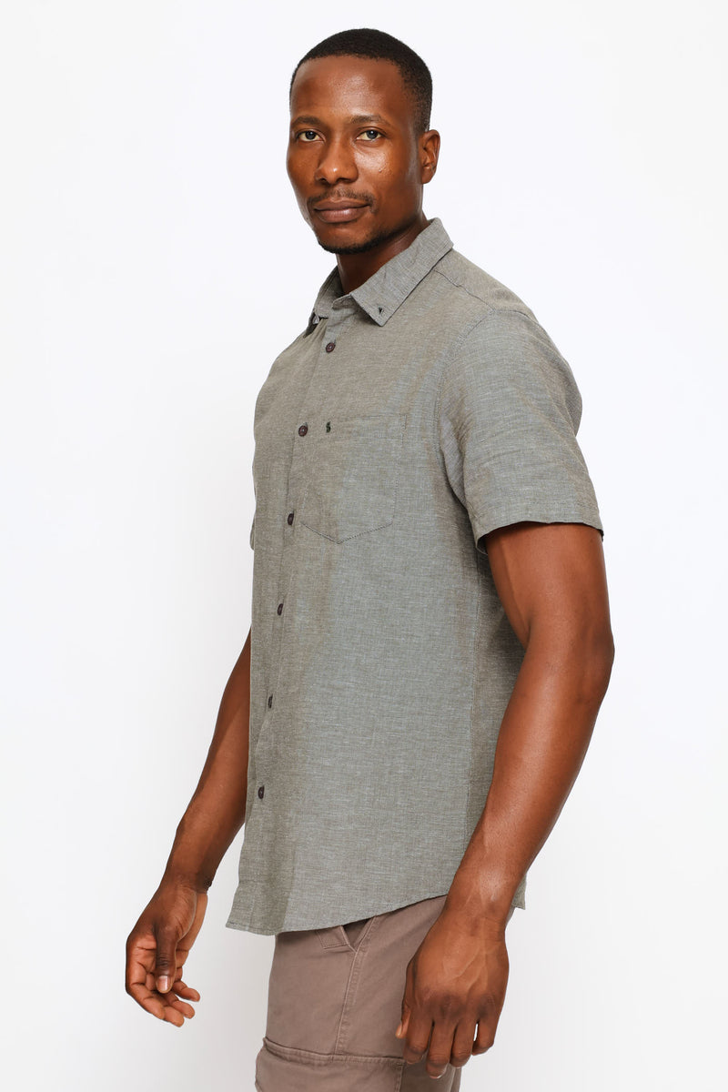 Short Sleeve Slub Shirt - Fatigue