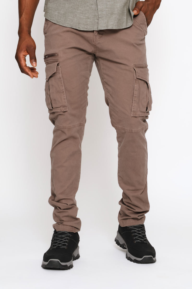 Zip Cargo Pant - Mocha