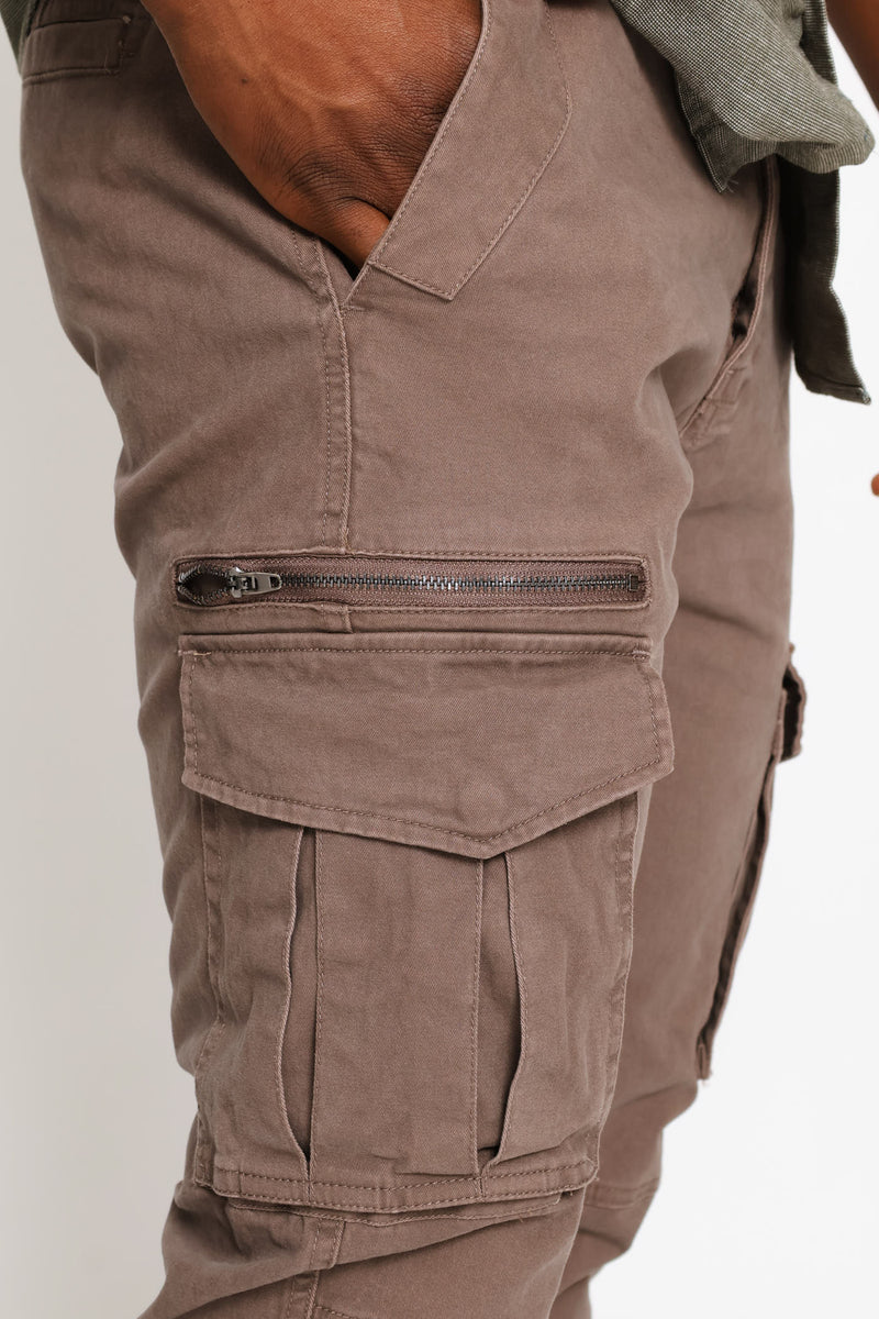Zip Cargo Pant - Mocha