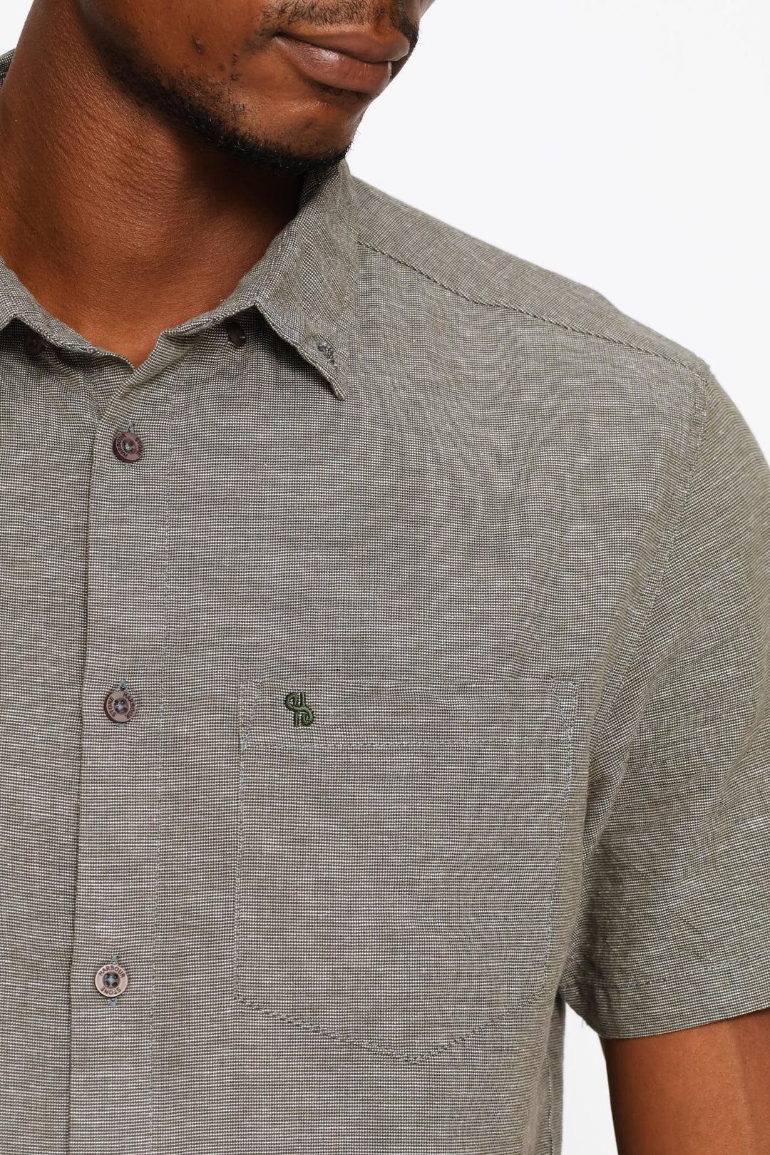 Short Sleeve Slub Shirt - Fatigue