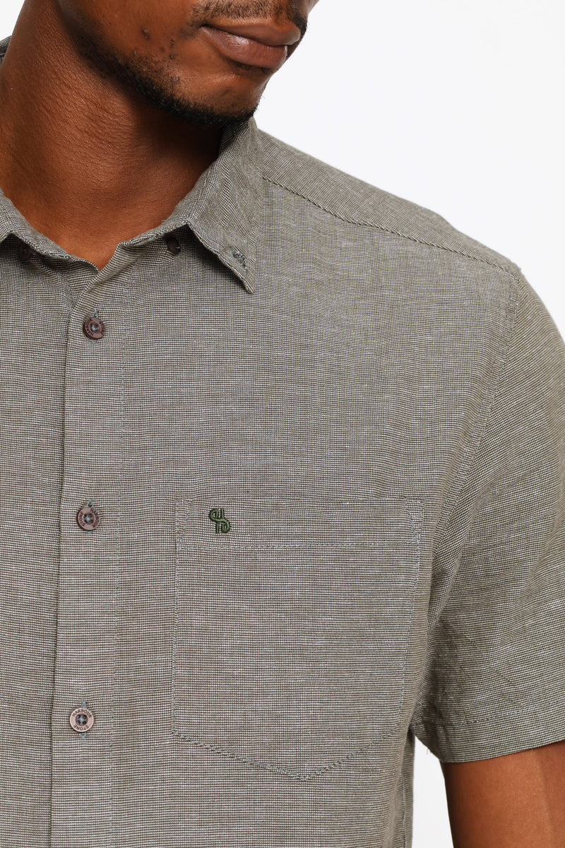 Short Sleeve Slub Shirt - Fatigue