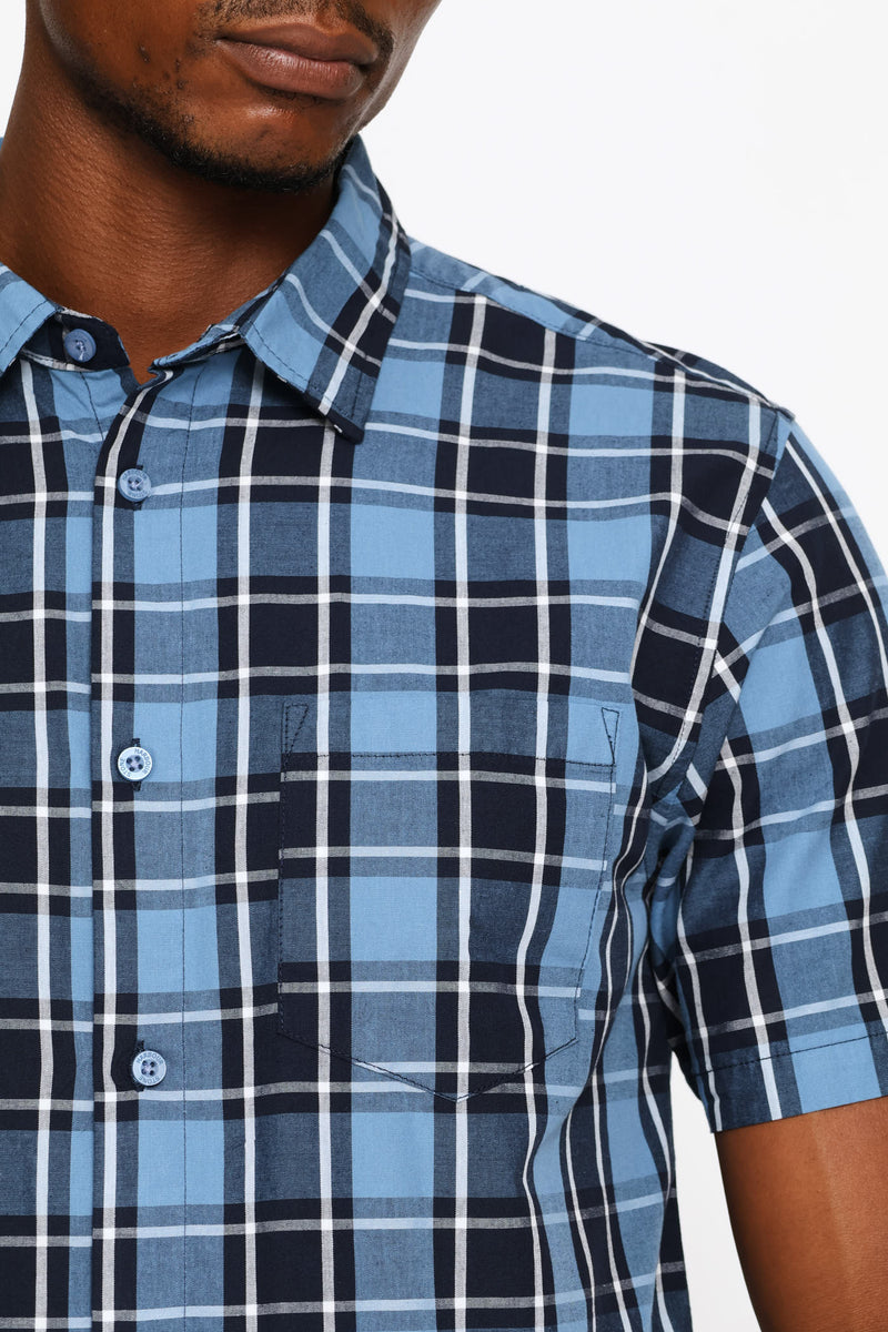 Regular Check Shirt - Blue