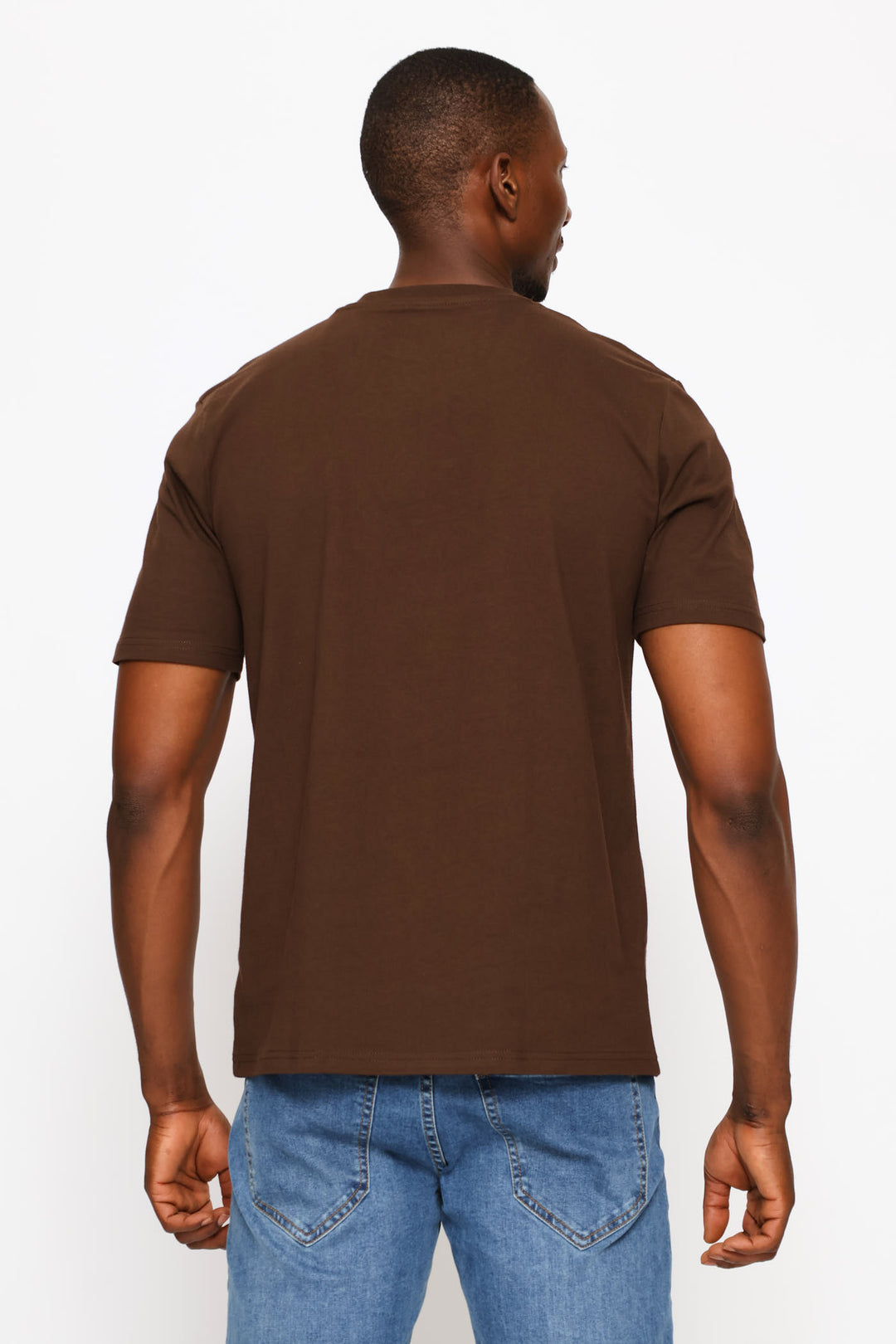 Ny Heavy Weight Chest Print Tee - Chocolate