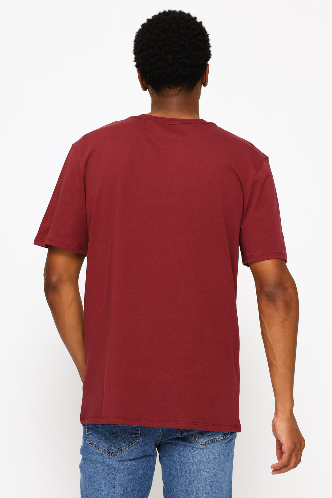 Just Chill Bear Chest Print Tee - Burgundy