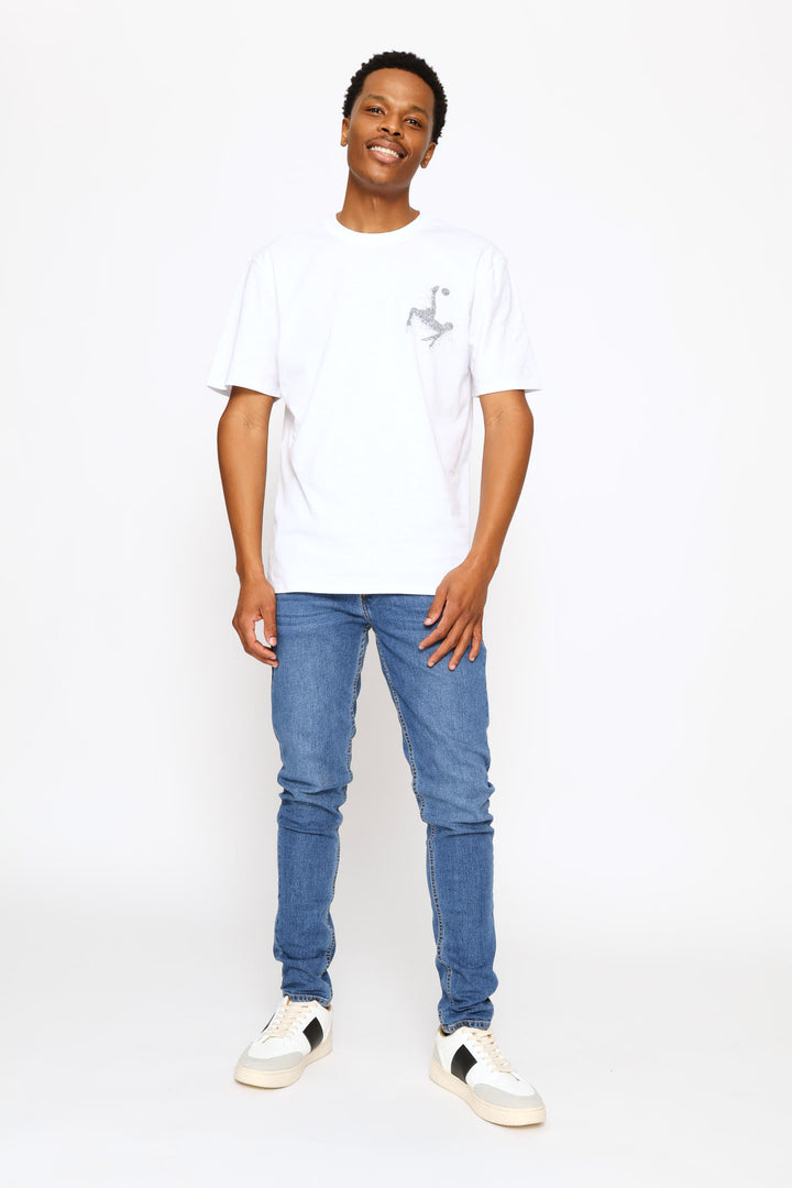 Soccer Print Tee - White