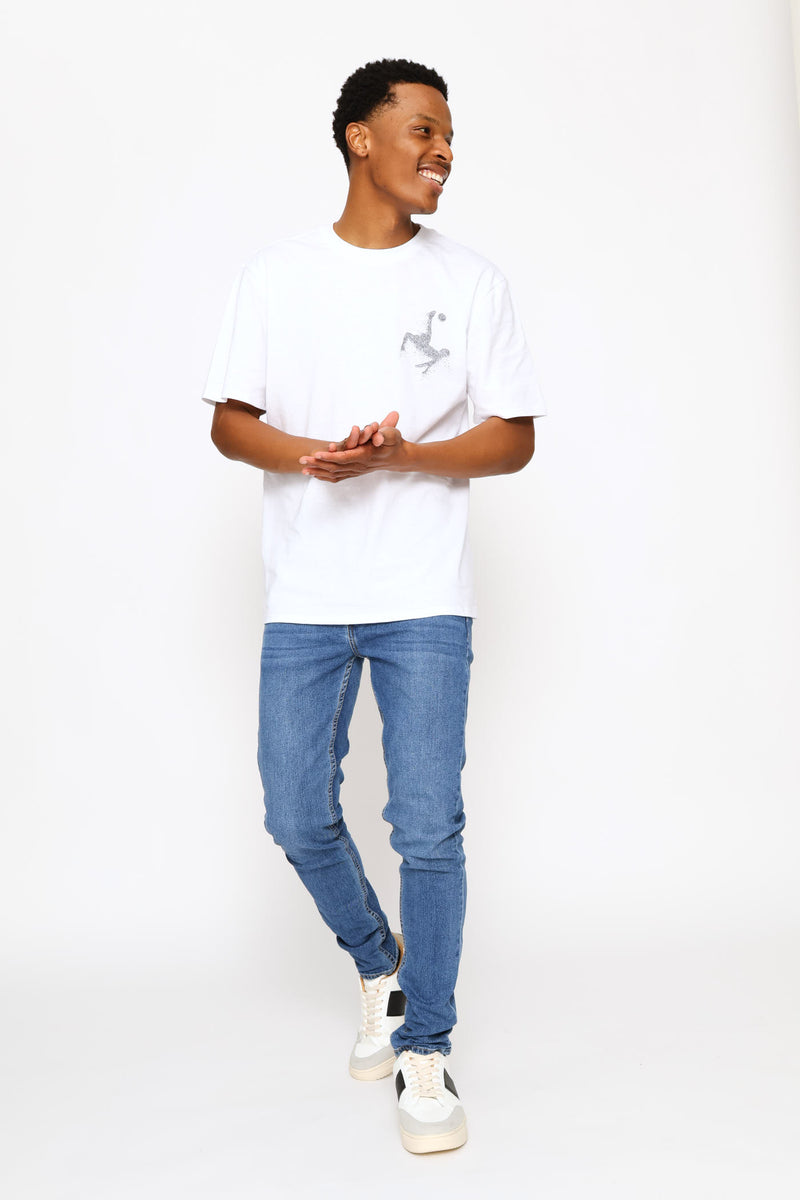 Soccer Print Tee - White