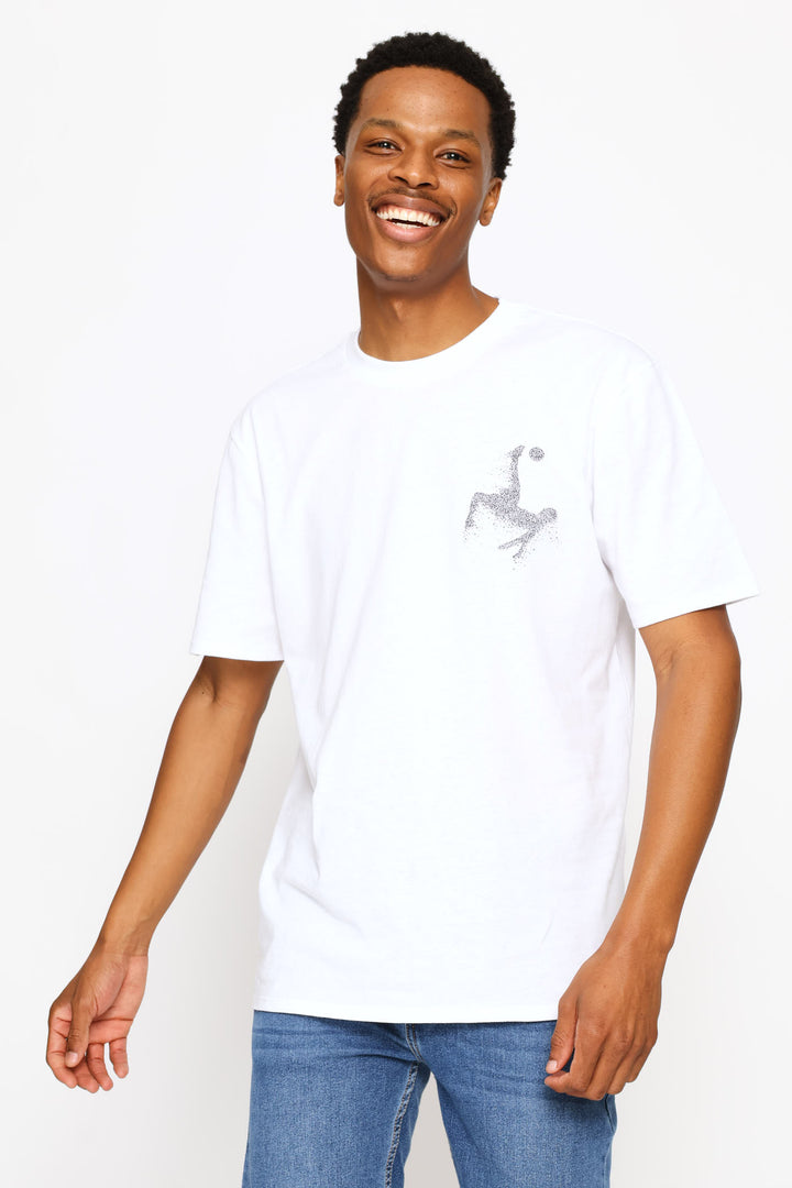 Soccer Print Tee - White