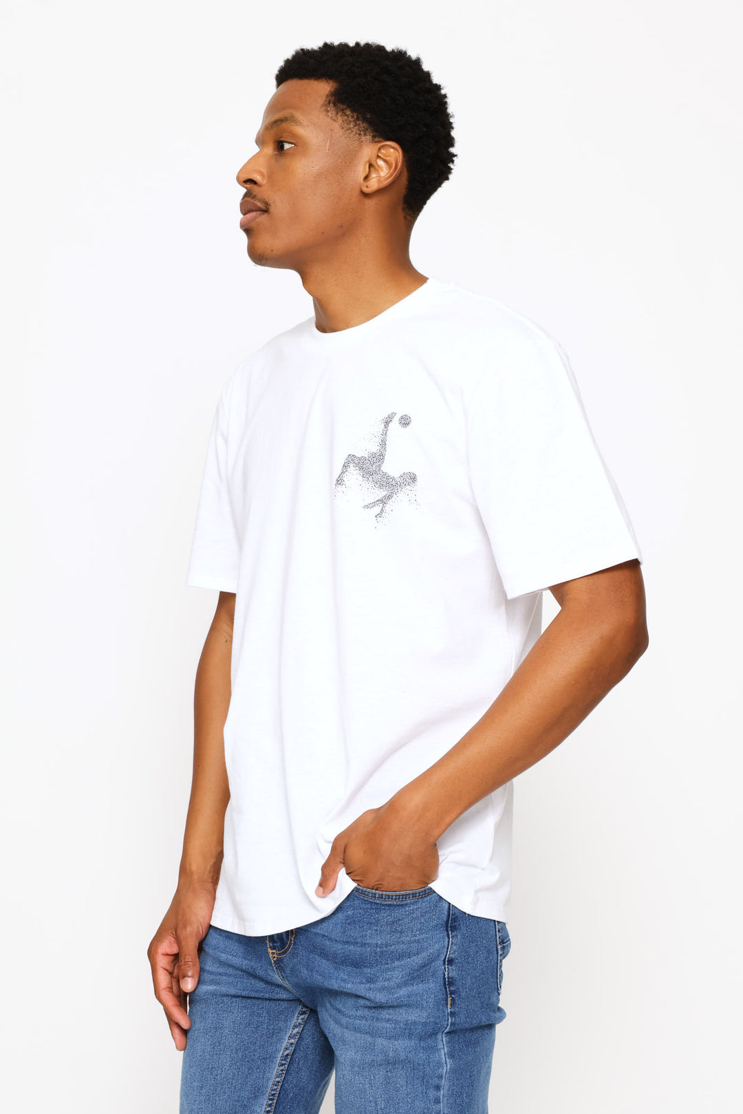 Soccer Print Tee - White