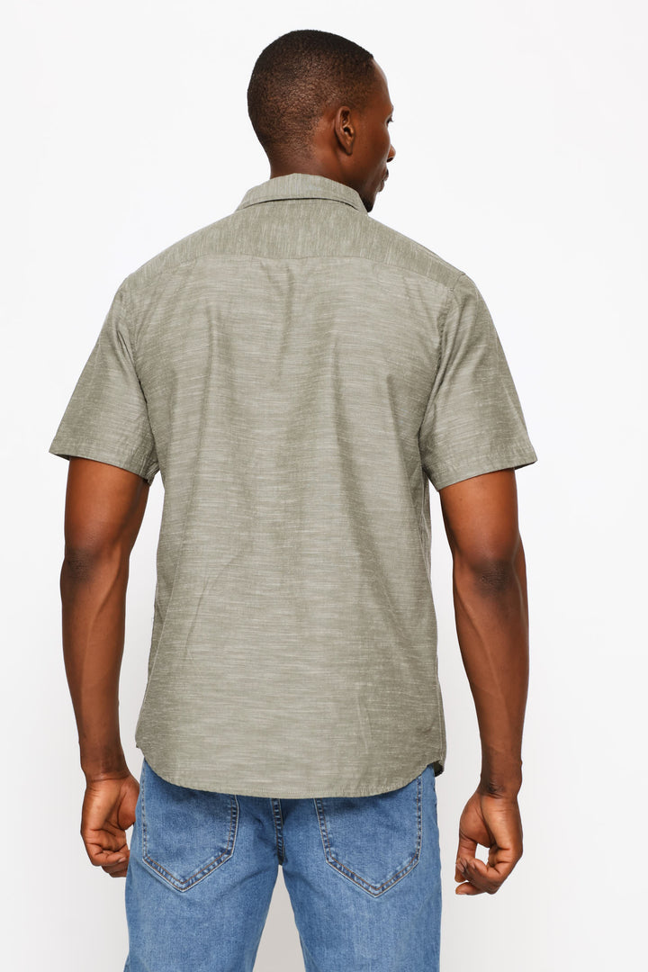 Ringspun Slub Button Down Shirt - Green