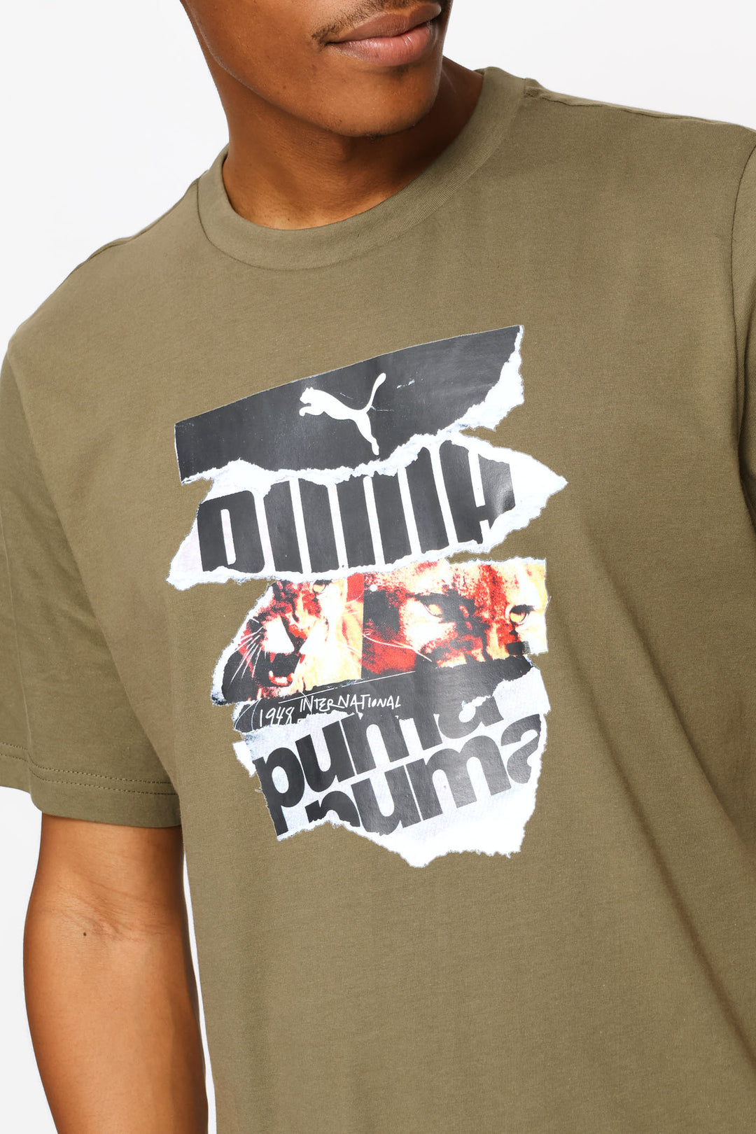 Graphic Photo Print Tee - Olive