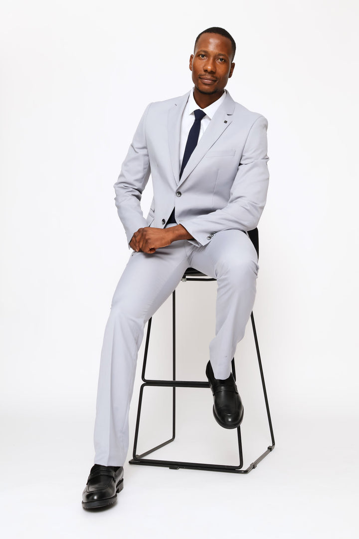 Regular Fit Viscose Blend Suit Trouser - Grey