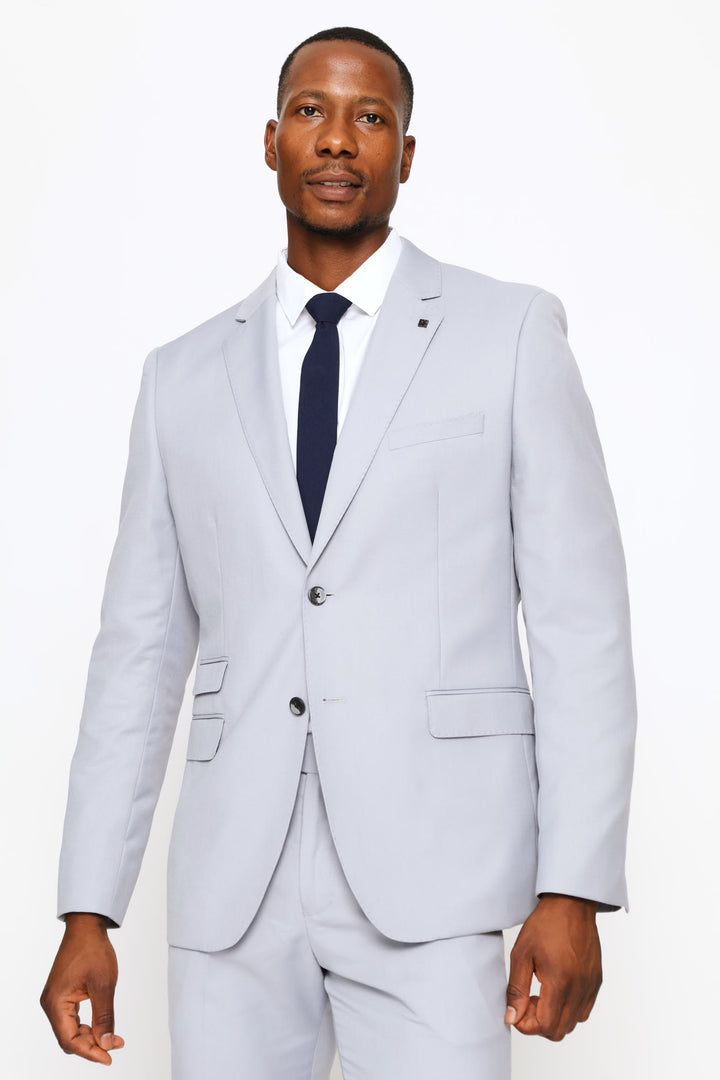 Regular Fit Viscose Blend Suit Jacket - Grey