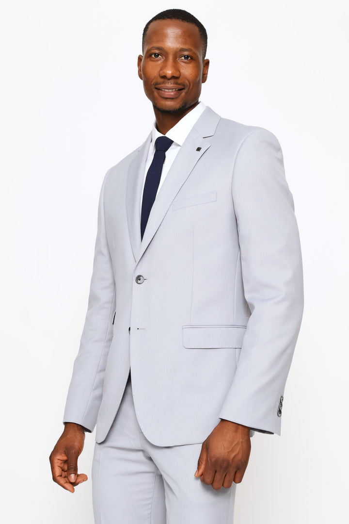 Regular Fit Viscose Blend Suit Jacket - Grey