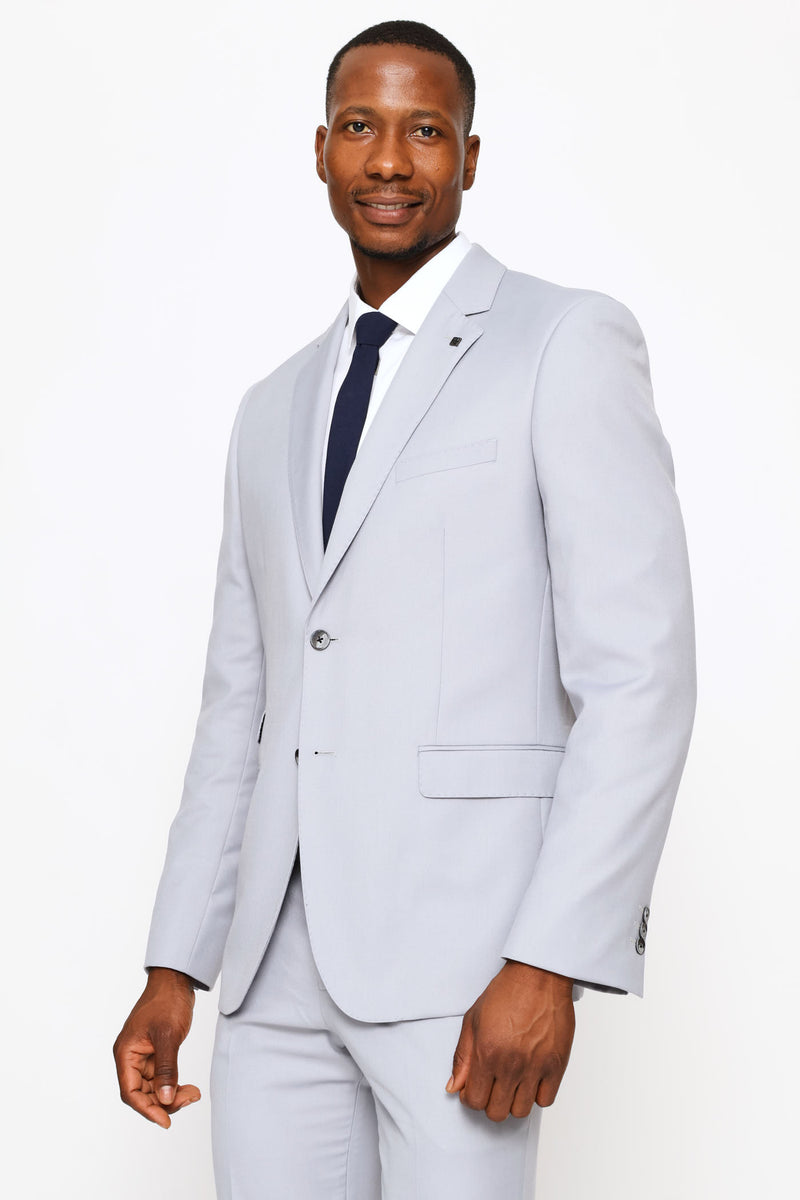 Regular Fit Viscose Blend Suit Jacket - Grey