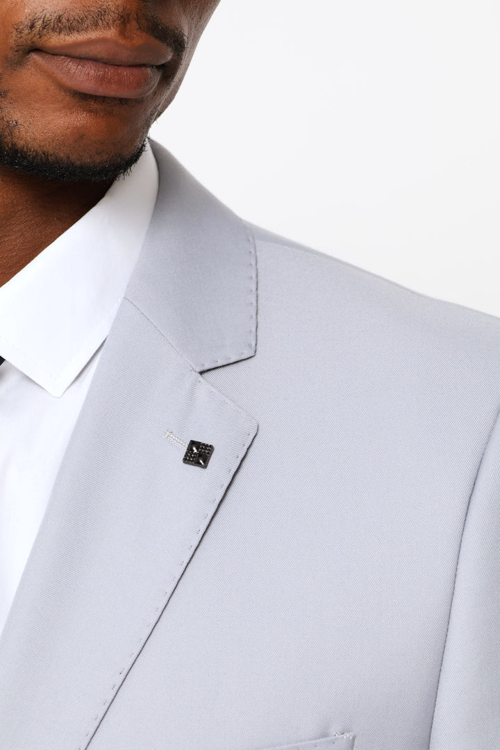 Regular Fit Viscose Blend Suit Jacket - Grey