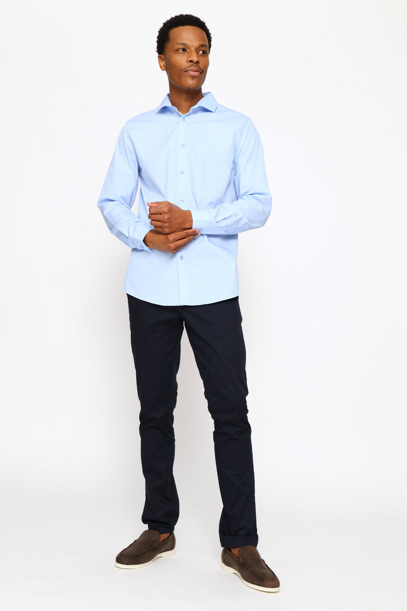 Panel Shoulder Shirt - Light Blue