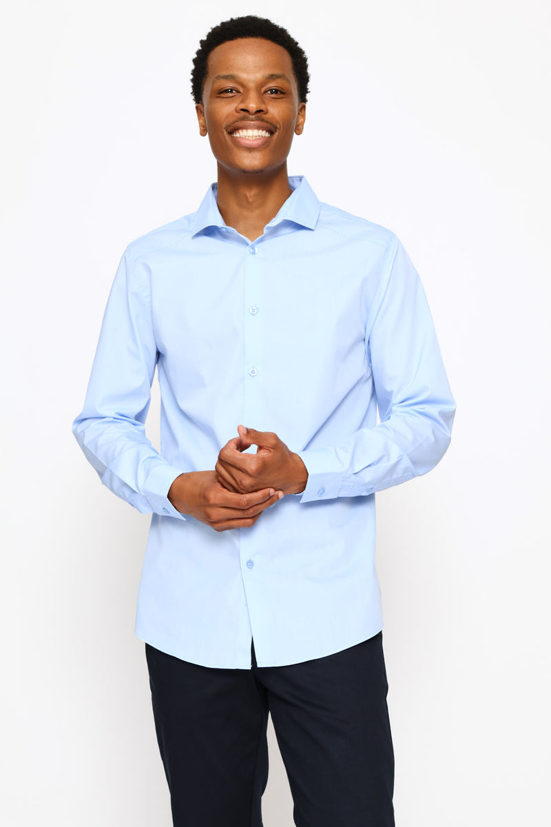Panel Shoulder Shirt - Light Blue
