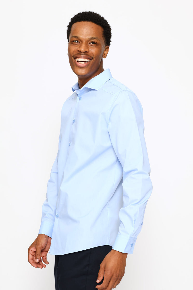 Panel Shoulder Shirt - Light Blue