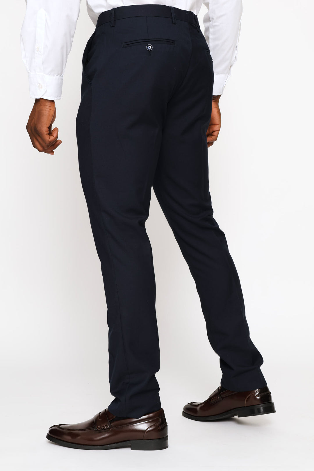 Slim Fit Viscose Blend Suit Trouser - Navy